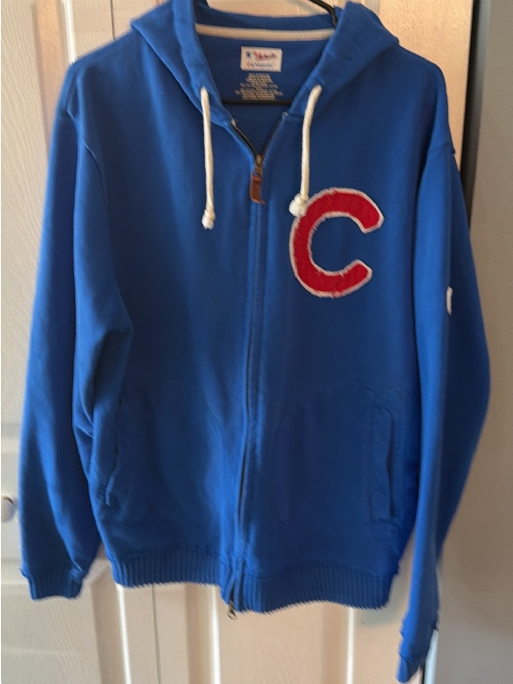 Majestic Royal Blue Hoodie with Red and White Logo